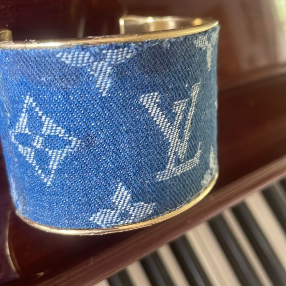 Denim*Luxury DIY* Gold 2 by 2 Cuff handcrafted Only One Left! - Picture 4 of 9